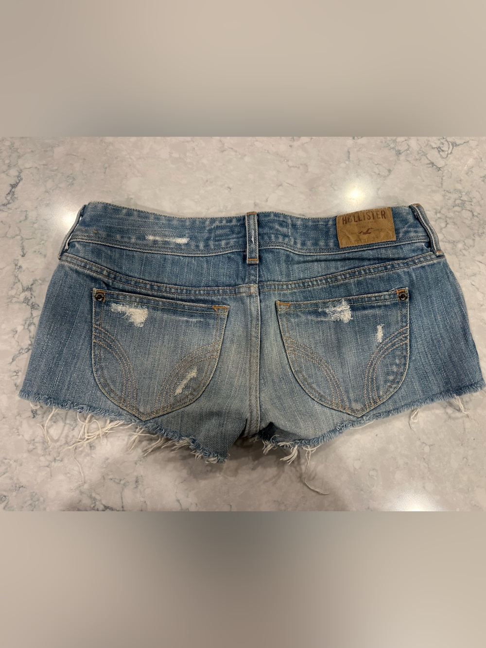 Hollister Light Blue Distressed Denim Cutoff Shorts size 3